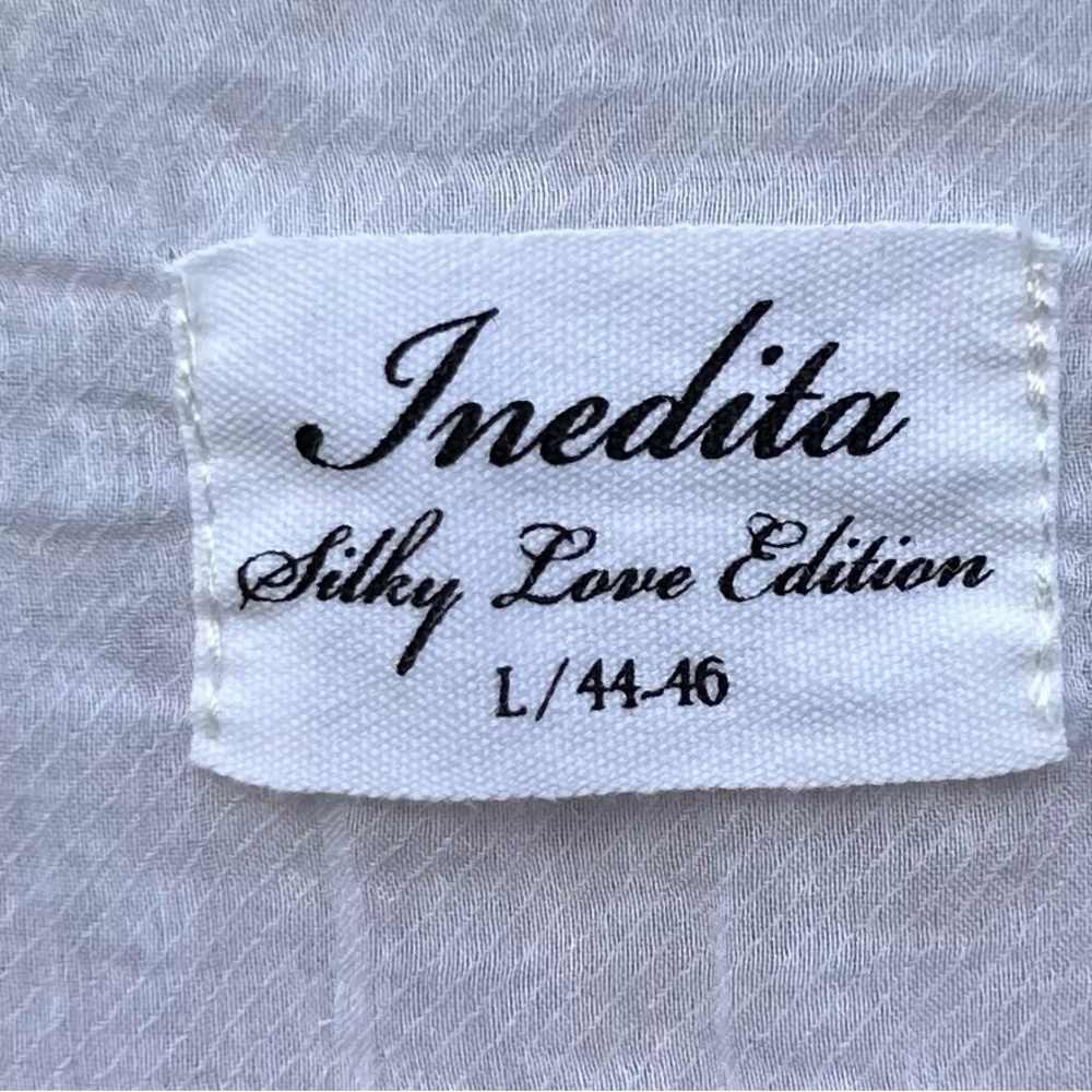 NWOT-Sz L-Inedita Silky Love Edition brand white lined dress with lace accents - Picture 7 of 7